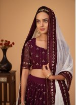 Gripping Embroidered Georgette A Line Lehenga Choli