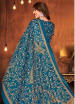 Gripping Pashmina Blue Digital Print Trendy Salwar Suit