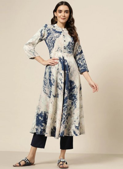 Groovy Abstract Print Ceremonial Casual Kurti