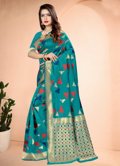 Groovy Art Banarasi Silk Printed Traditional Saree