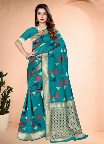 Groovy Art Banarasi Silk Printed Traditional Saree