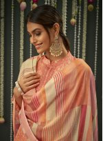 Groovy Digital Print Peach Cotton Silk Pakistani Salwar Suit