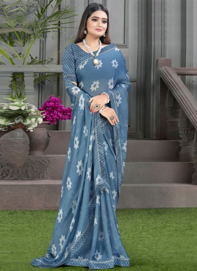Groovy Georgette Border Traditional Saree