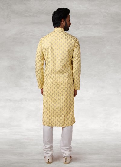 Handloom Cotton Yellow Kurta Pyjama