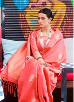 Handloom silk Classic Designer Saree in Red