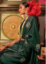 Handloom silk Green Weaving Contemporary Saree