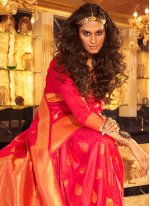 Handloom silk Saree in Orange