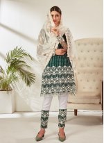 Haute Embroidered Net Pant Style Suit