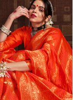 Haute Orange Wedding Designer Traditional Saree