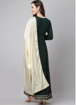 Heavenly Georgette Green Plain Gown 