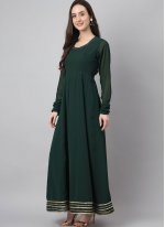 Heavenly Georgette Green Plain Gown 