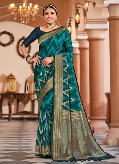 Heavenly Multi Colour Silk Designer Saree