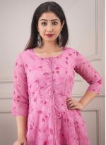 Heavenly Printed Chanderi Readymade Designer Gown