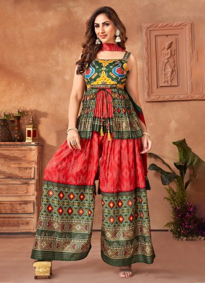 Honourable Multi Colour Silk Trendy Salwar Kameez