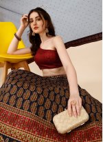 Honourable Multi Colour Tussar Silk Trendy Lehenga Choli