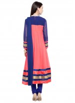 Honourable Patchwork Peach Readymade Anarkali Salwar Suit 