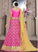 Hot Pink Art Silk Wedding Designer Lehenga Choli