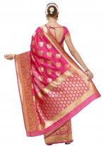 Hot Pink Color Traditional Designer Saree
