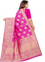 Hot Pink Color Traditional Saree