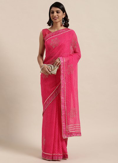 Hot Pink Fancy Classic Saree