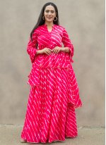 Hot Pink Fancy Festival Readymade Suit
