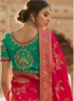 Hot Pink Silk Weaving Designer Traditional Saree