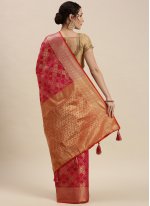 Hot Pink Weaving Patola Silk  Designer Traditional Saree