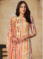 Hypnotizing Multi Colour Muslin Designer Salwar Suit