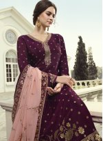 Hypnotizing Purple Embroidered Fancy Fabric Designer Pakistani Suit