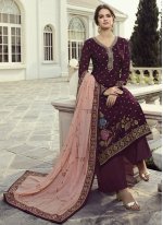 Hypnotizing Purple Embroidered Fancy Fabric Designer Pakistani Suit