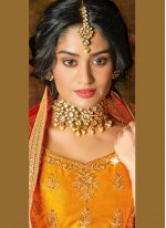 Hypnotizing Silk Embroidered Yellow Bollywood Lehenga Choli