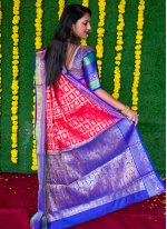 Hypnotizing Weaving Red Designer Traditional Saree