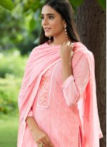 Ideal Pink Cotton Designer Pakistani Suit