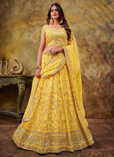 Sangeeta Boochra Floral Motifs Danglers | Silver, Silver | Lehenga designs, Yellow  lehenga for haldi, Indian outfits lehenga