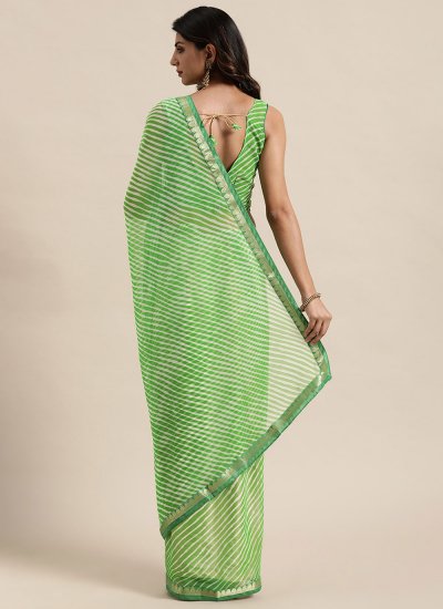 Immaculate Green Festival Classic Saree