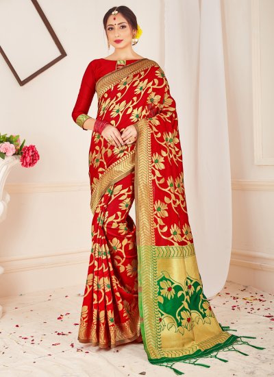Immaculate Woven Art Banarasi Silk Designer Traditional Saree