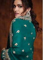 Impeccable Green Embroidered Designer Palazzo Salwar Suit
