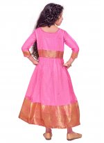 Imperial Organza Jacquard Work Pink Gown 