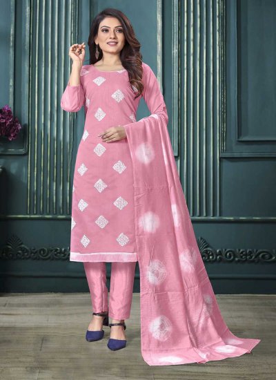 Imperial Pink Silk Trendy Salwar Kameez