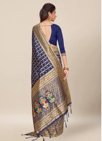 Imperial Thread Work Blue Traditional Saree