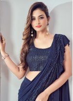 Imported Navy Blue Classic Saree