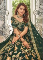 Imposing Green Embroidered Art Silk Lehenga Choli