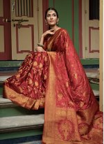 Imposing Satin Silk Weaving Maroon Classic Designer Saree