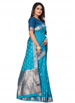 Imposing Silk Blue Designer Traditional Saree