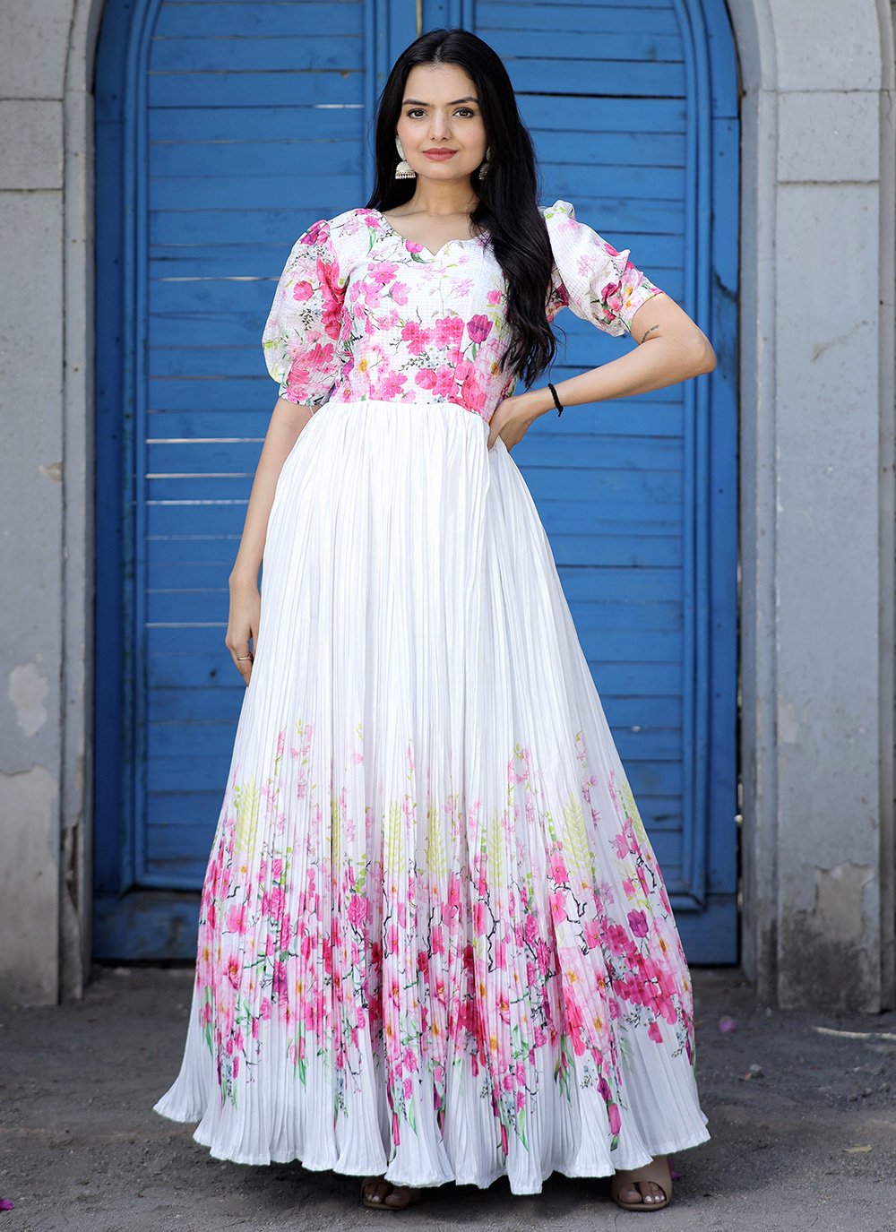 Digital print clearance long dresses