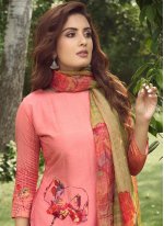 Impressive Handwork Viscose Pink Salwar Suit