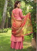 Impressive Handwork Viscose Pink Salwar Suit