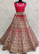 Impressive Hot Pink Embroidered Lehenga Choli