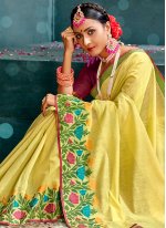 Impressive Yellow Traditional Designer Saree