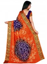 Incredible Art Silk Patch Border Purple and Rust Traditional Designer Saree